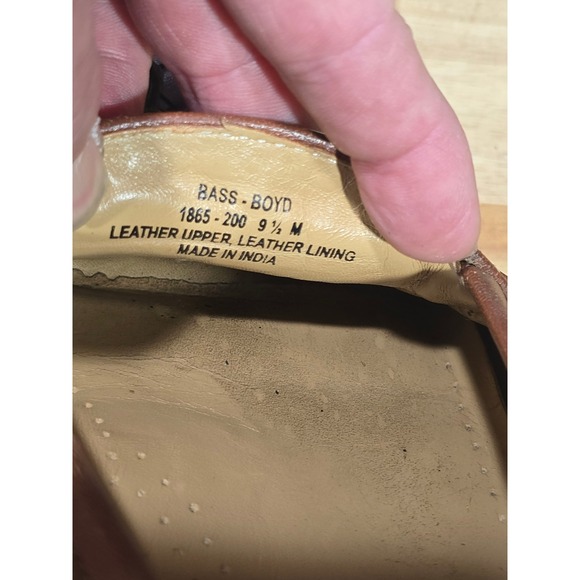 Bass Loafers Woven Leather Tassel Kiltie Slip On 9.5 Brown Dress Shoes Vintage - Picture 16 of 16